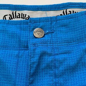 Callaway Golf Shorts Men's 32 Performance Stretch Blue Check Plaid Preppy Summer